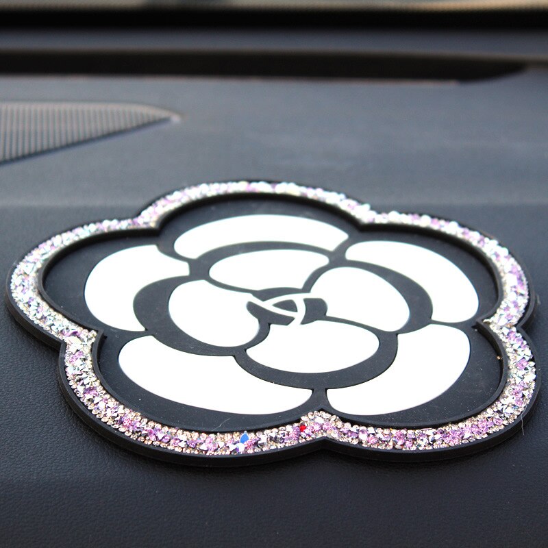 Färg diamant camellia halkskyddsmatta auto silikon interiör instrumentbräda telefon anti-halk förvaringsmatta kuddar
