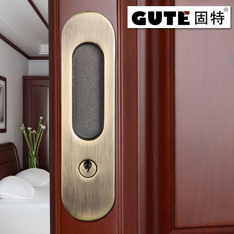 GUTE Generic 160mm Bathroom shift locks Wood sliding door Dedicated Hook lock Balcony Sliding Door Lock For 35-45MM thickness