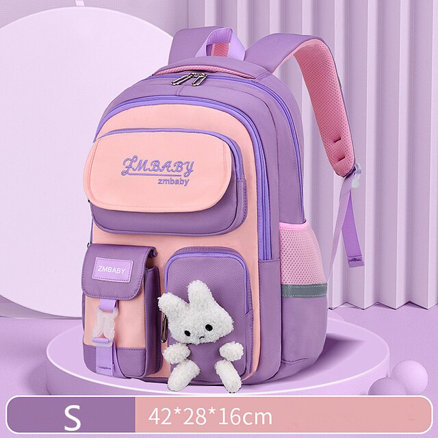 Sac à dos dessin animé lapin pour enfants, cartable pour écoliers du primaire, cartable mignon pour filles et garçons: S purple