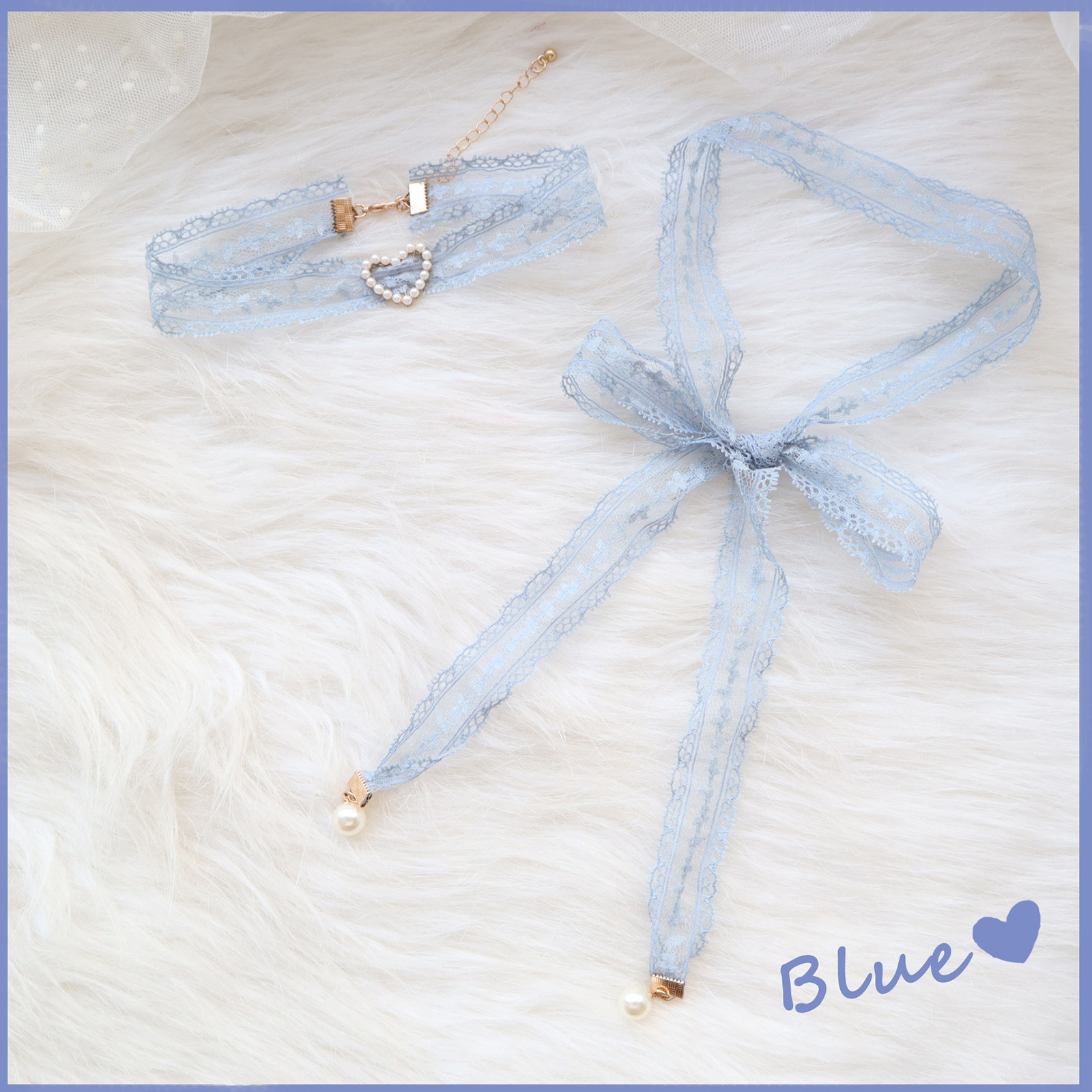 Grå blå serie blonde chokers halskæder stål imiteret perle vedhæng blonde choker kvinder smykker bryllup 1 stk.