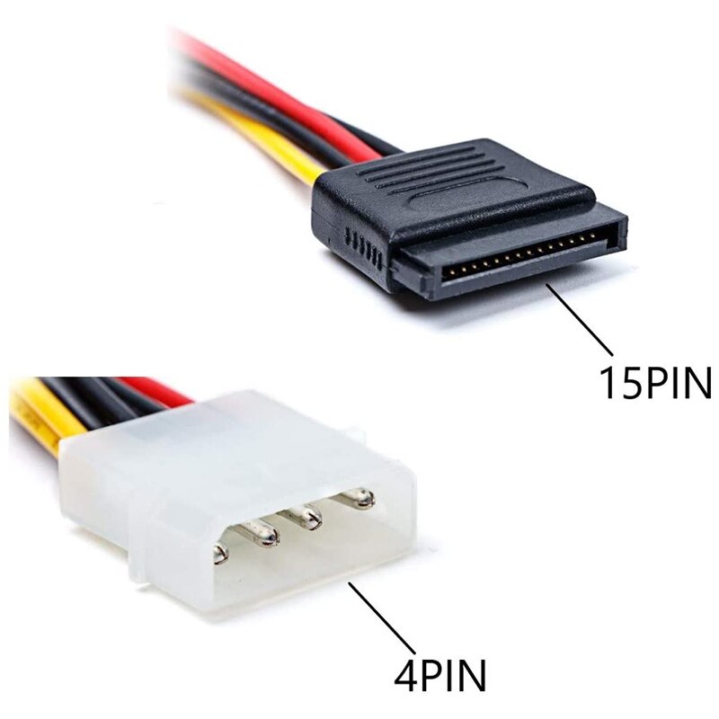 5Pcs 4 Pin Molex Naar Sata Power Cable Adapter Voor Ide 8 Inches