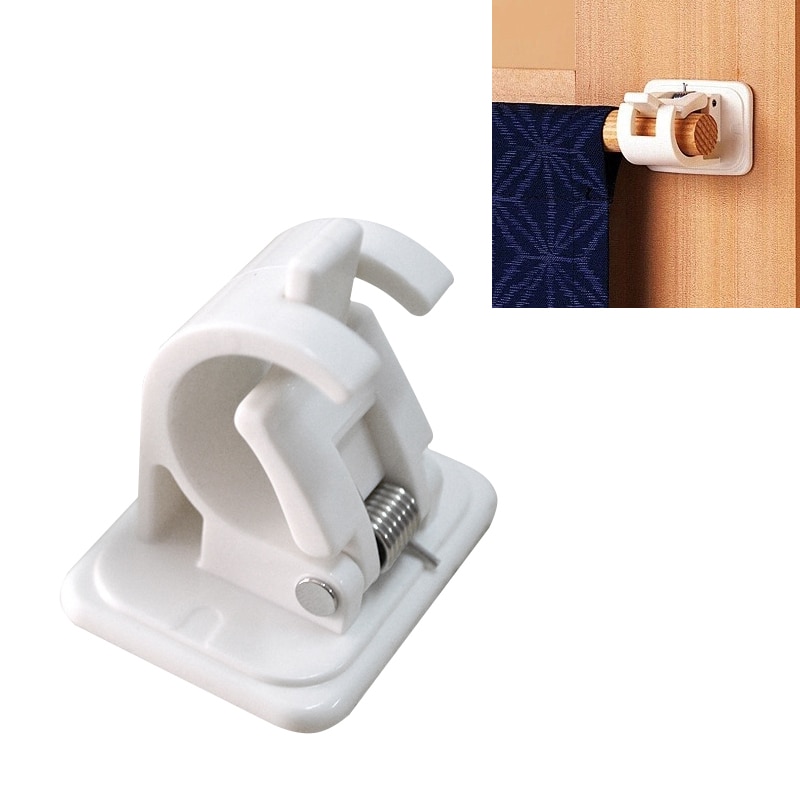 2pz Adesivo Aste Tenda Della Doccia Ganci della Barra di Tovagliolo Morsetti Tende Organizzato cremagliera di Stoccaggio Supporto di Ringhiera