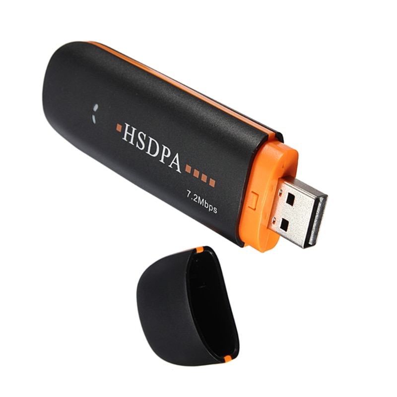 HSDPA USB STICK SIM Modem 7.2 Mbps 3G Oranje Draadloze Netwerk Adapter met TF Sim-kaart