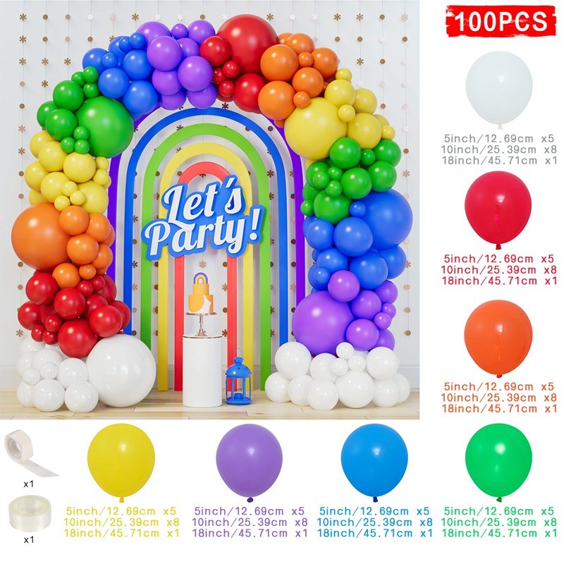 kit arco ghirlanda di palloncini arcobaleno colorato kit arco palloncini in reticolo multicolore Decorazione matrimonio Compleanno arredamento ragazzo bambino doccia Bomboniera