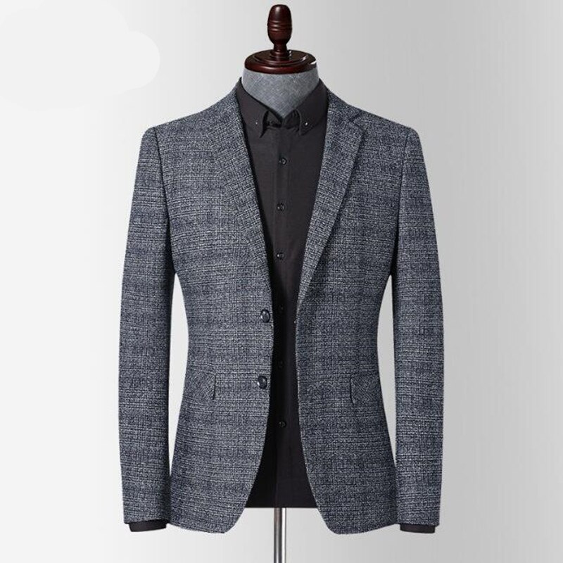 Herre uld blazer stribet jakke blazer tweed blazer frakke business casual overfrakke herre blazer plus størrelse m -3xl 4xl