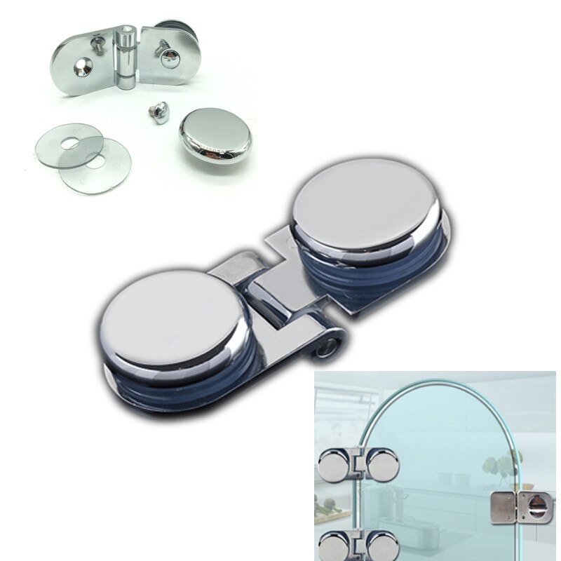 Zinc alloy glass fix clamps 6-12mm glasplate Bilateral Clip door hinge for cupboard cabinet connection holder Furniture hardware