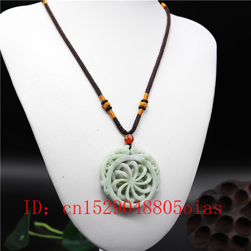 Natural White Green Chinese Jade Dragon Pendant Windmill Necklace Charm Jewelry Double-sided Hollow Carved Amulet for Her