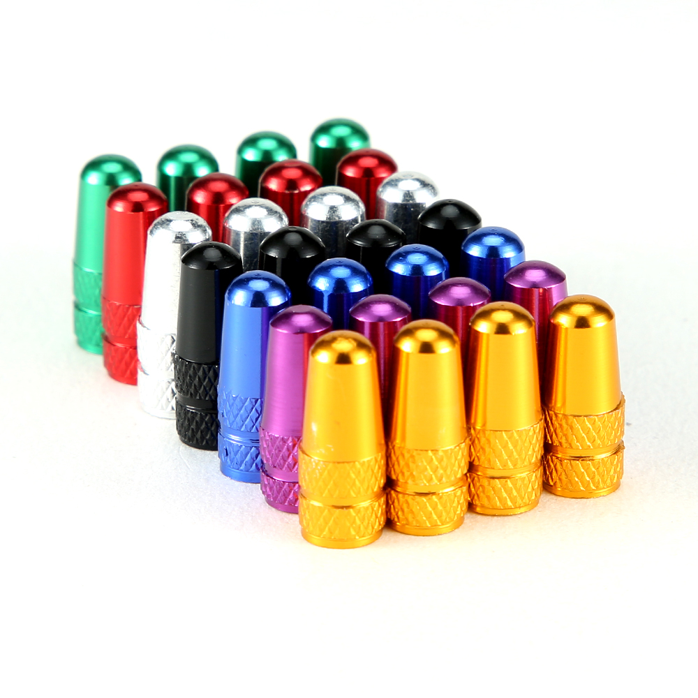 Bouchon de Valve de pneu de vélo couleur arc-en-ciel, bouchons en aluminium pour vannes, capuchon de Valve français, chapeau de pneu de vélo Presta, accessoires vtt, , 4 pièces/ensemble