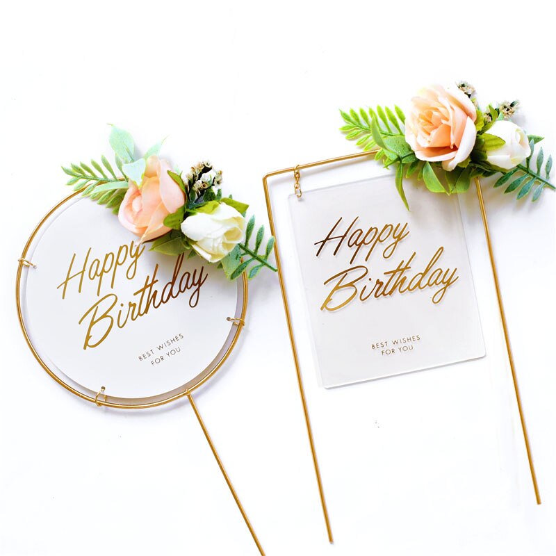 Ijzer Bloem Cake Toppers Sika Herten Decoraties Gelukkige Verjaardag Partij voor Baby Shower Anniversary