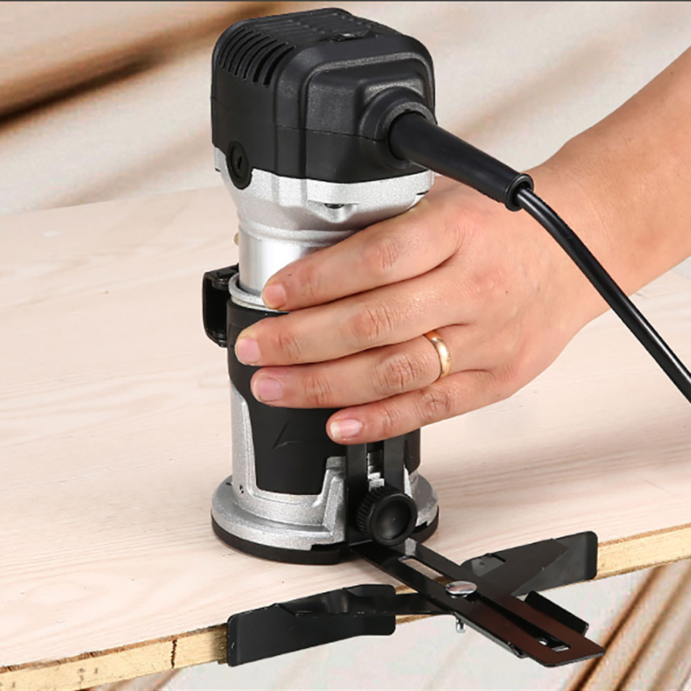 Electric Wood Trimmer Woodworking Machine &amp; 15 PC Wood Milling Cutter for Wood Router Home Diy Milling Machine 6.35 &amp; 8 mm Chuck