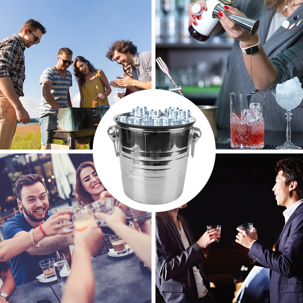 NICEYARD Champagner Wein Bier Eimer für KTV Bar Küche Party Barware 5L Edelstahl Ice Cube Maker Wein Bier Kühler eimer