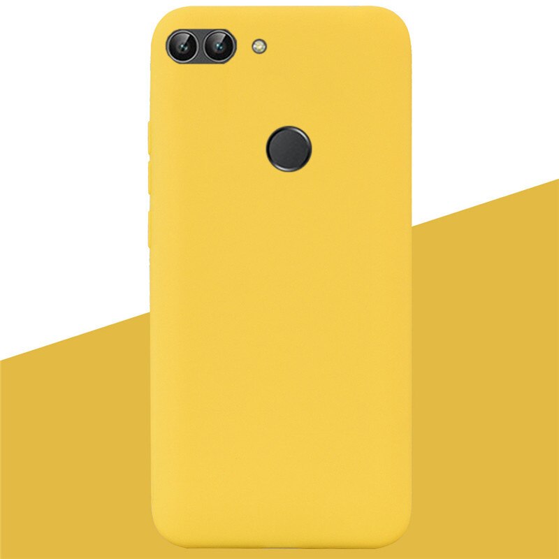 For Huawei P Smart Case TPU Soft Silicone Candy color Back Cover Phone Case For Huawei P Smart FIG-LX1 PSmart Case Fundas: 6 Yellow