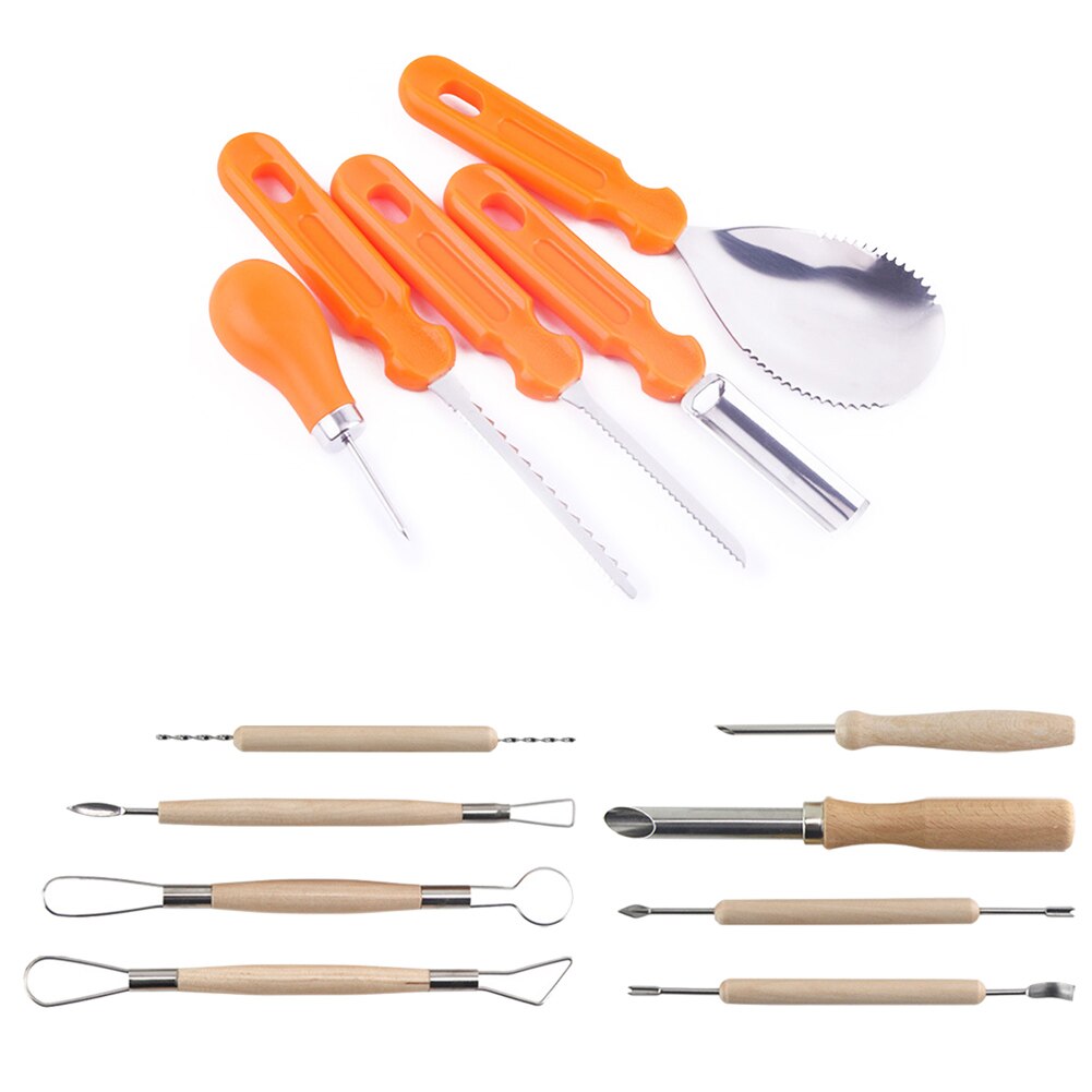 5/14Pcs Pumpkin Carving Tool Kit Easily Carve Sculpt Halloween Tools Supplies AUG889: 14pcs