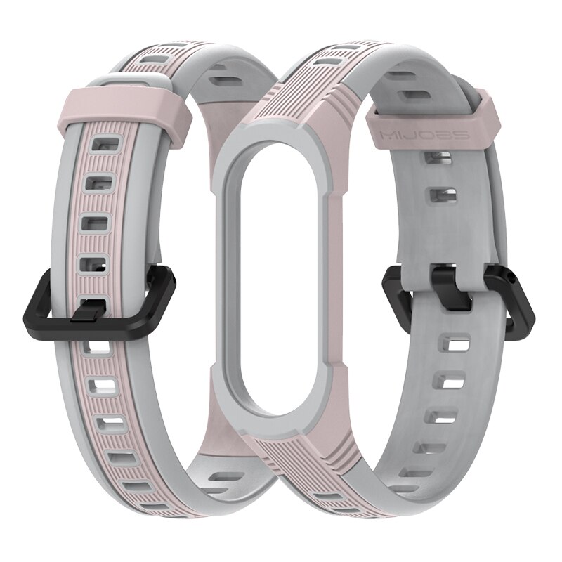 Pulsera para Miband 8 7 6 5 WatchBand para Xiaomi Mi Band 7 5 4 3 pulsera de silicona para Miband 6 7 pulsera NFC Global Band: S / Gris