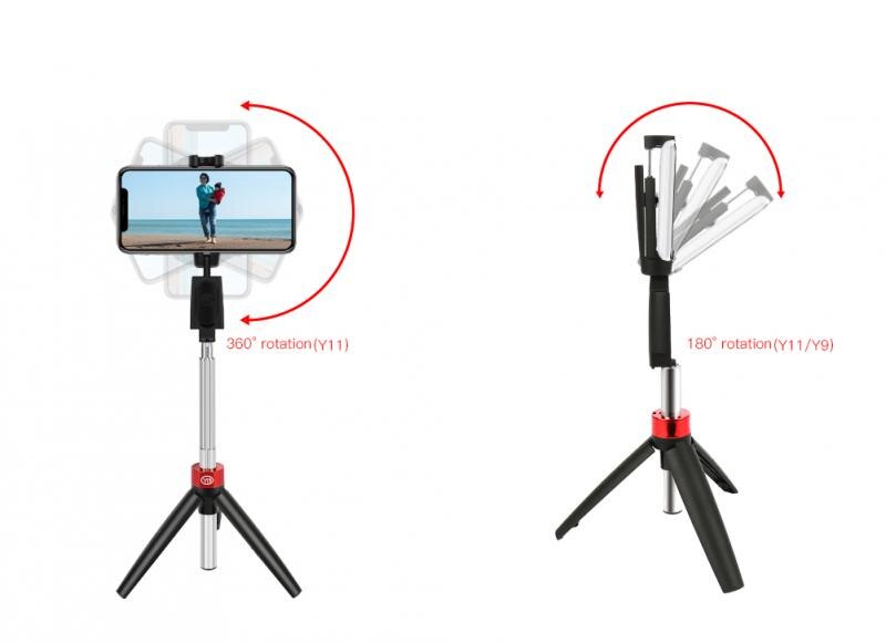 Y9/Y11 Bluetooth Selfie Stick Remote Control Tripod Camera Self-Timer Artifact Rod Camera Extendable Self-Timer Artifact Rod