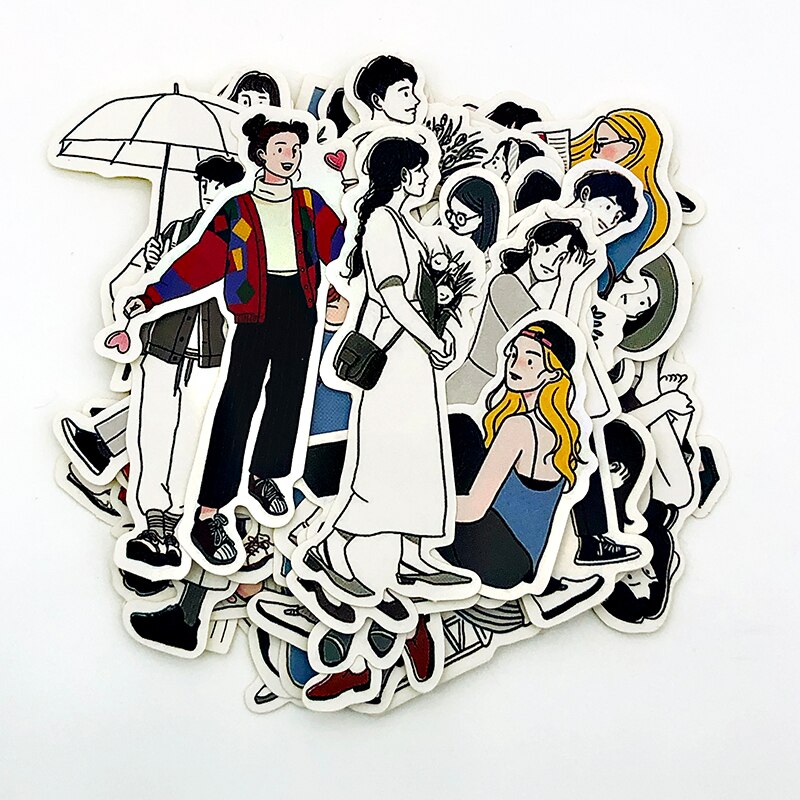 51Pcs/bag Couple stickers DIY scrapbooking our happy life series photo album journal happy planner decoration