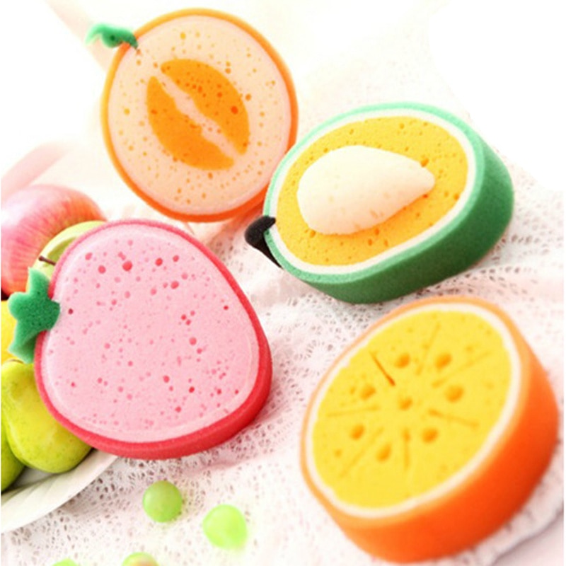 Attractive thicken fruit shape sponge scouring pad magic sponge washing dishes oil resistance thickened magic scouring