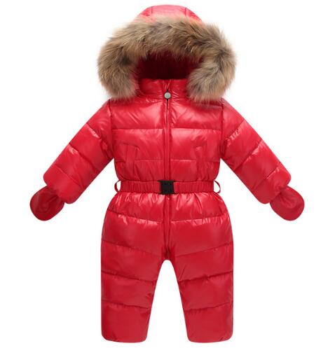 Orangemom rusland winter sneeuwpakken  , 100%  waterdichte + donsjacks voor meisjes jongensjassen 18m-4t kinderjassen kleding warm: Rood / 18m