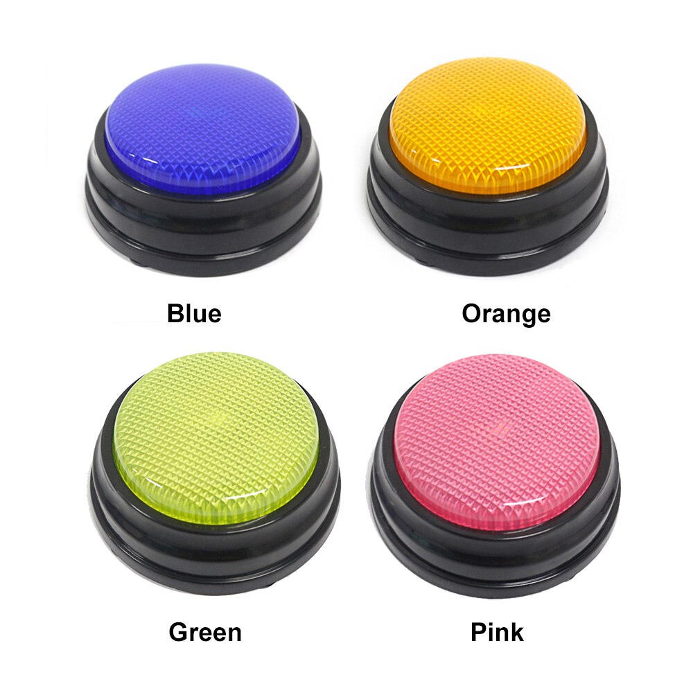 Botón de llamada grabable, timbre de respuesta con función LED, juguete educativo para el idioma del niño en cuatro colores