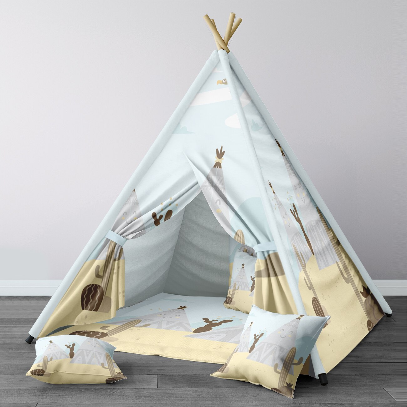 Spelen Tent Voor Kinderen Wigwam Draagbare Indoor Speeltuin Tenten Kinderen Slaapkamers Wilde Westerse Mountain Cactus Model 1329