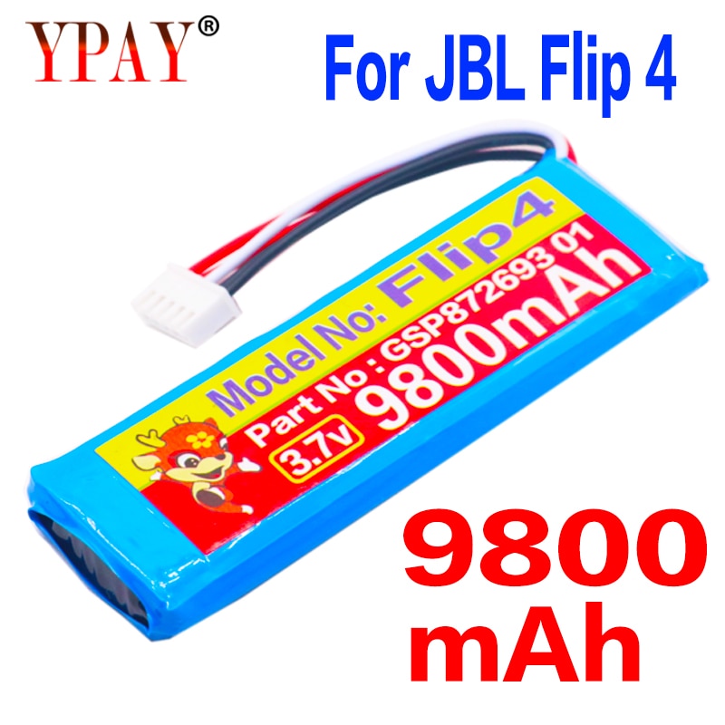 Hoge Capaciteit 9800Mah GSP872693 01 Jbl Flip 4 Flip4 Speaker Batterij Jbl Flip 3 Flip3 Grijs Speciale Editie GSP872693 p763098 03