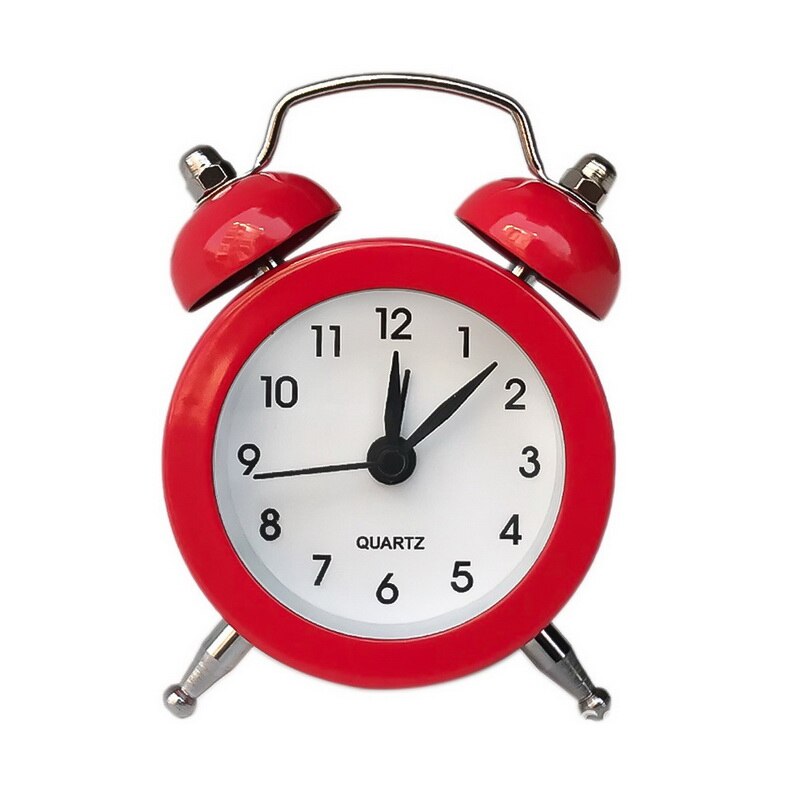 Mini despertador de de 50mm, alarma de viaje, despertador, Reloj de escritorio analógico con campana, herramientas para acampar al aire libre, pequeñas: D