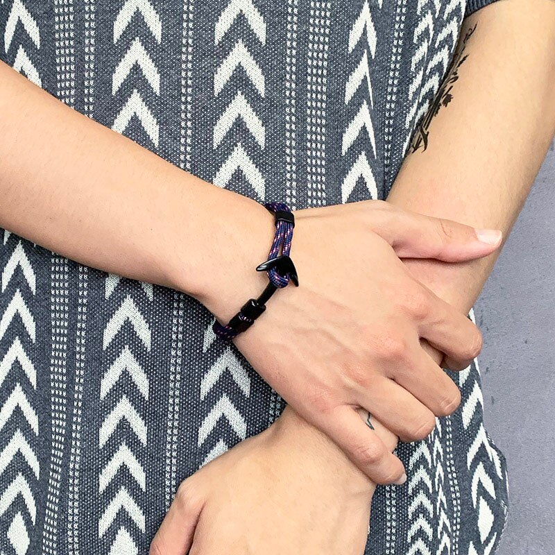 Airplane Anchor Bracelet Men Polyester Wrist Rope Bracelet Sport Jewelry BMF88