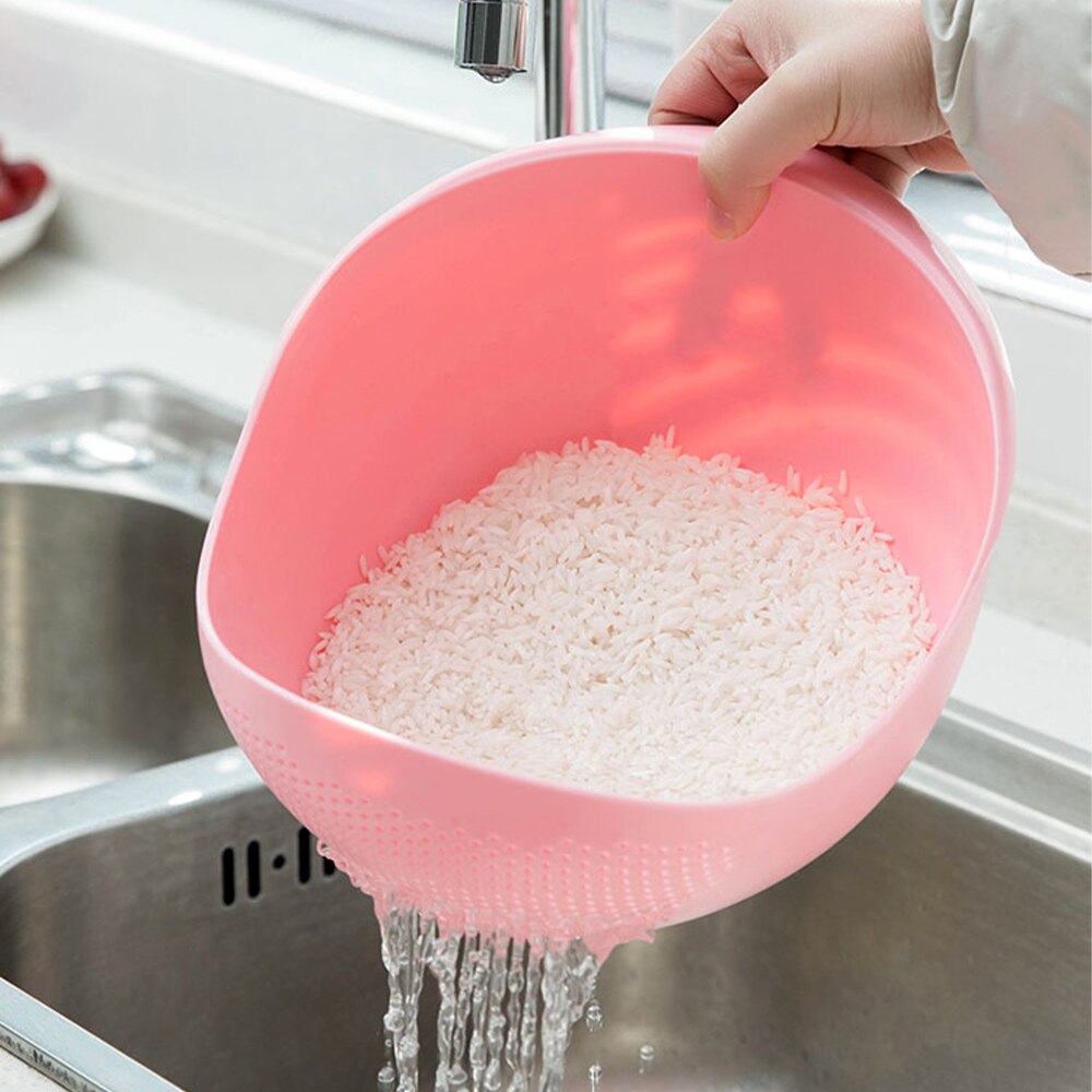 Peas Filter Food Grade Plastic Rijst Wassen Filter Afvoer Opslag Dik En Duurzaam Groen Roze Filter Cleaning Tool