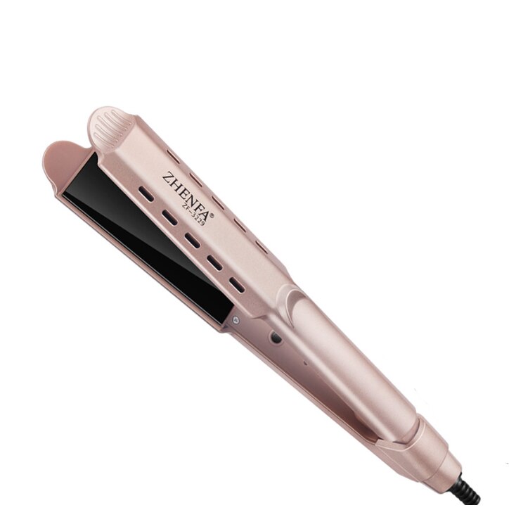 Hair Straightener Four-gear temperature adjustment Ceramic Tourmaline Ionic Flat Iron Curling iron Hair curler For Women hair: rose gold / US