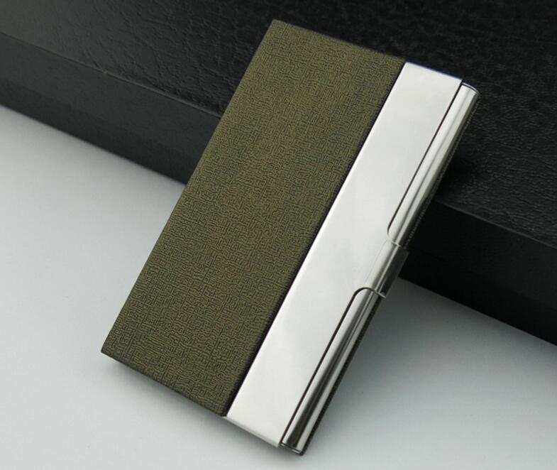 Aluminum PU Leather Business Credit Card Holder For Women Men Steel Portable ID Name Card Bank Male Cardholder: bronze