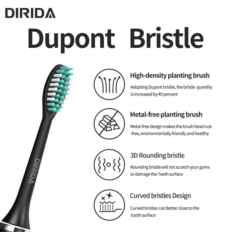 Dirida S100 Oplaadbare Sonische Tandenborstel IPX7 Waterdichte Elektrische Tandenborstel 5 Modus Cleaning Tanden Oral Care