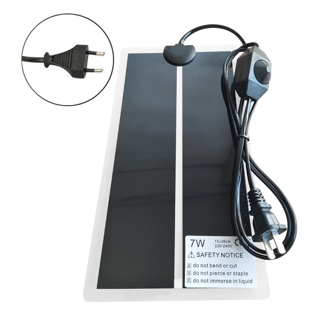 5W-20W Temperature Controller Pet Multi Size Reptile Heat Mat Reptile Incubator Tuning Switch Heating Pad Accessories Us Eu Plug: 7W EU Plug