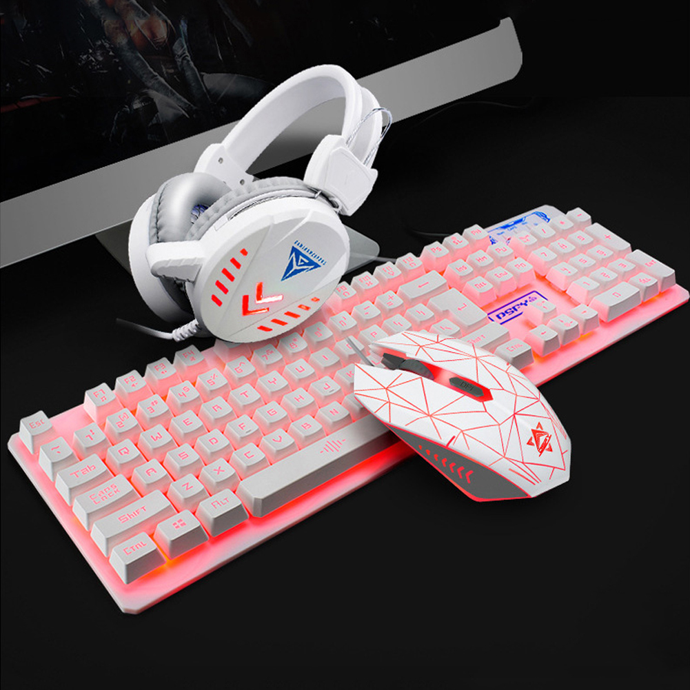 Gaming mus mekaniskt hem headset bakgrundsbelysning ergonomiskt tangentbord set usb trådad pad dator skrivbord vattentäta tillbehör