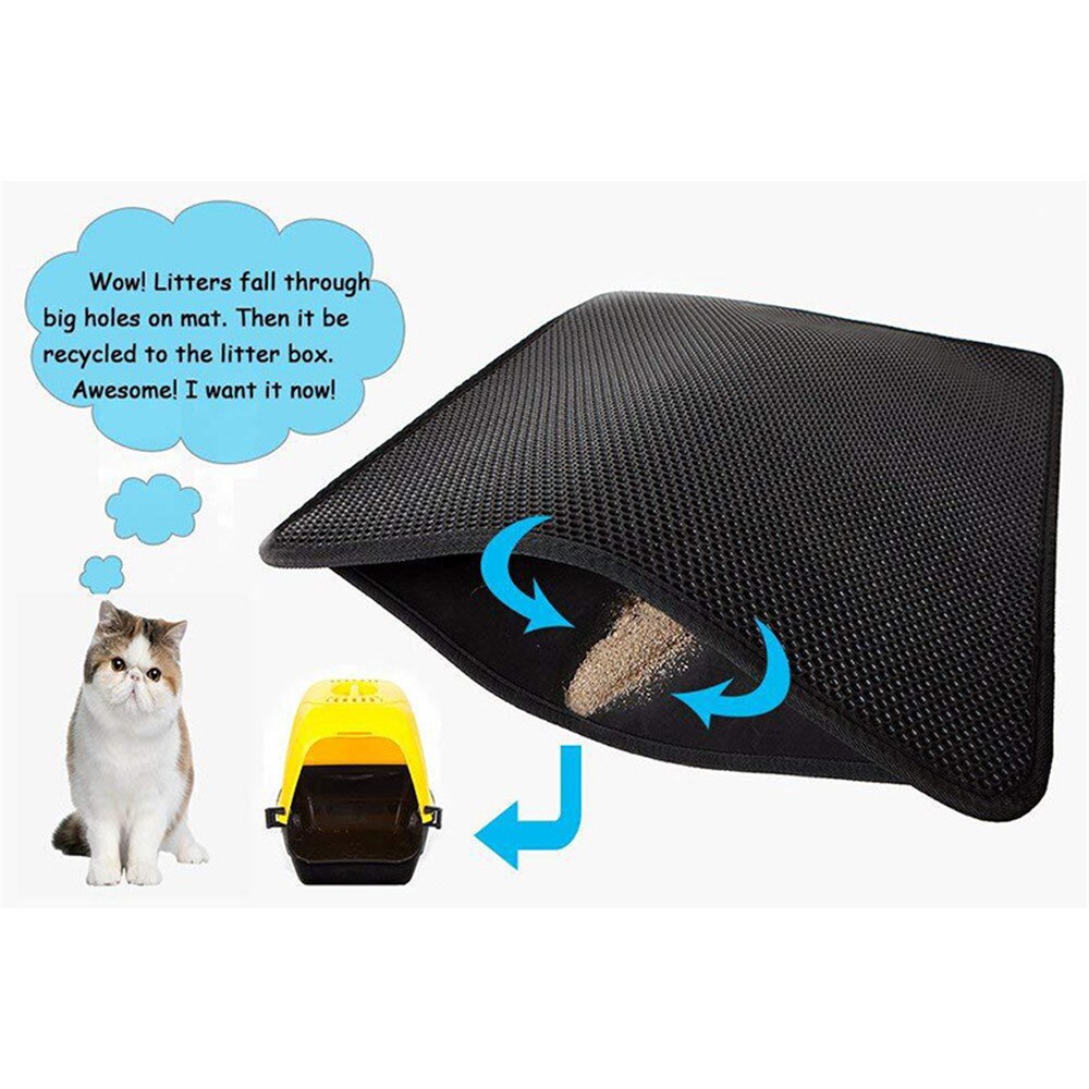 Pet Cat Litter Mat Double Layer Litter Cattery Pads Trapping Litter Box Kennel Mat Pet Product Bed Cats House Clean Mat