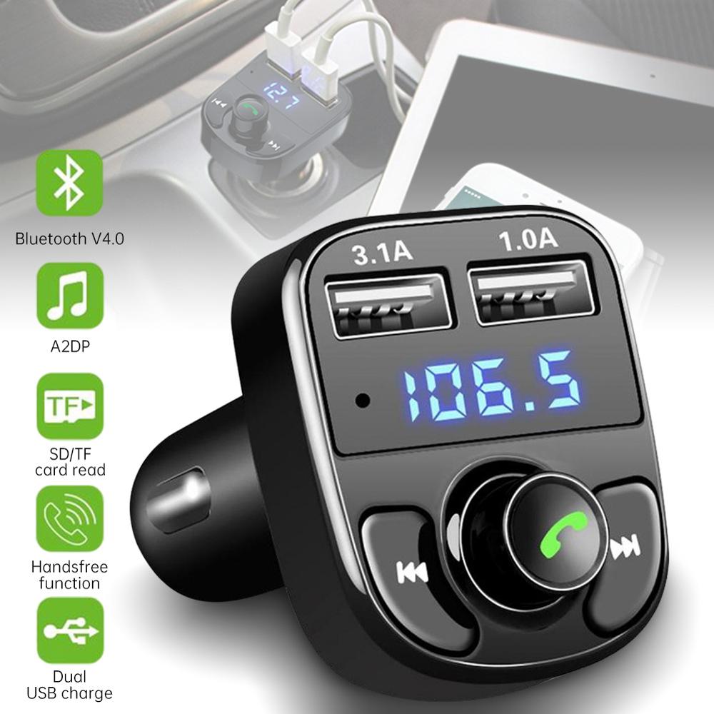 Usb Car Charger Voor Telefoon Bluetooth Draadloze Fm-zender MP3 Speler Dual Usb Charger Tf Card Muziek Handenvrij Car Kit