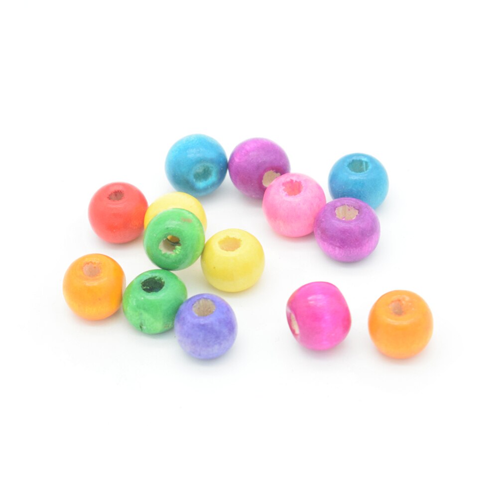 10/100pcs 9x10mm Colored Wooden Beads/Children&#39;s Beaded Material/dron rc car plane robot kids toys for boys diy baby accessories