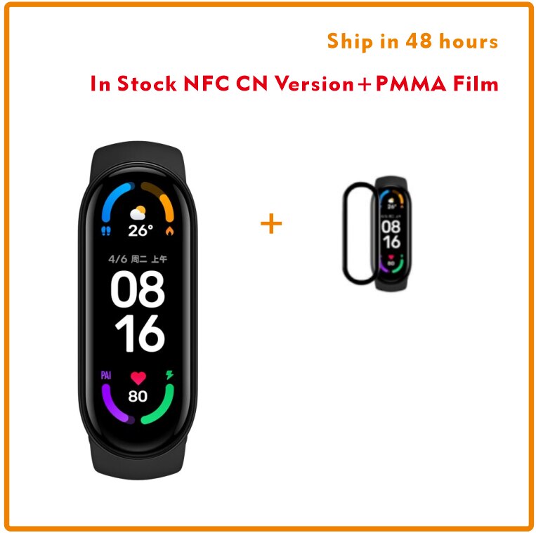 Xiaomi-pulsera inteligente Mi Band 6, reloj con Monitor de ritmo cardíaco, oxígeno en sangre, AMOLED, 1,56 Original, disponible