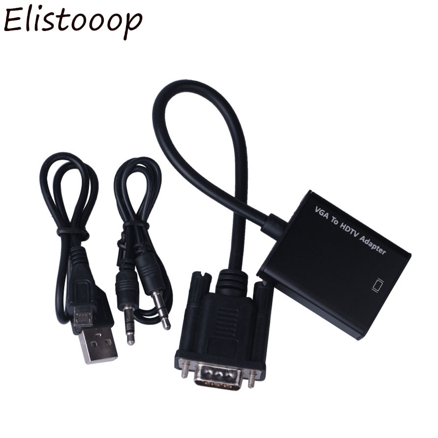 1080P Vga Male Naar Hdmi Female Converter Adapter Kabel Voor Laptop Destop Naar Tv Projector Monitor Met Audio Usb kabel