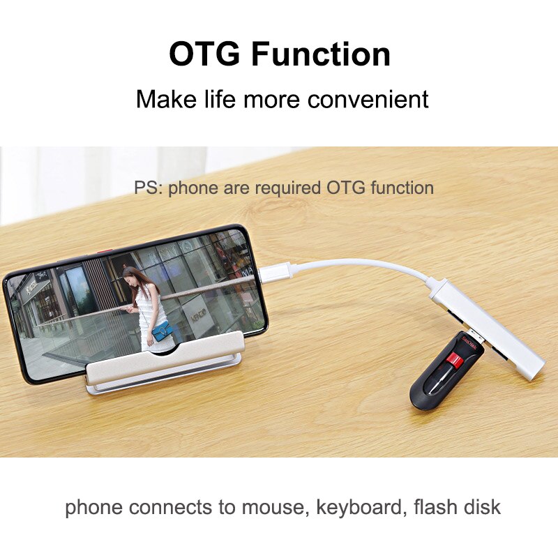 Hub USB 4 Ports USB 3.0 Type C Hub Multi Adaptateur Répartiteur Haute Vitesse jusqu'à 5 Gbit/S Pour PC Ordinateur Accessoires USB 3.0 2.0 Ports