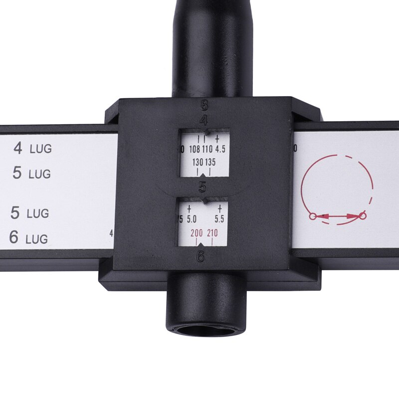 Hjul pcd mätare pcd bromsok linjal fälg hjul 4,5,6,8 bult cirkelmätare hjul bultmönster verktyg 100mm pcd mea