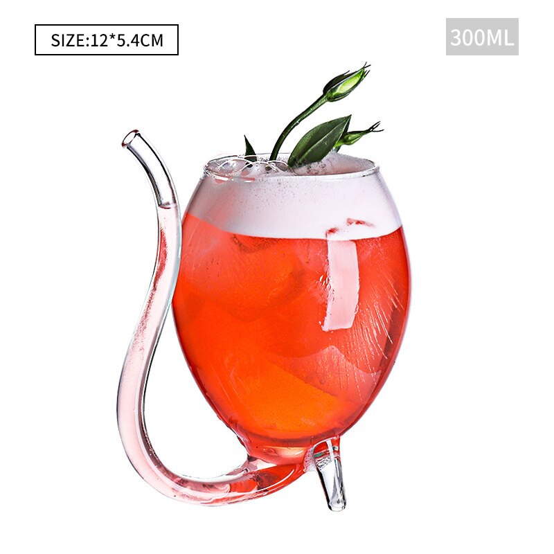 1/3 stk cocktail vinglass gjennomsiktig karaffel innebygd halmbeger restaurant juice krus hjem kopp bar vin verktøy tilbehør: En
