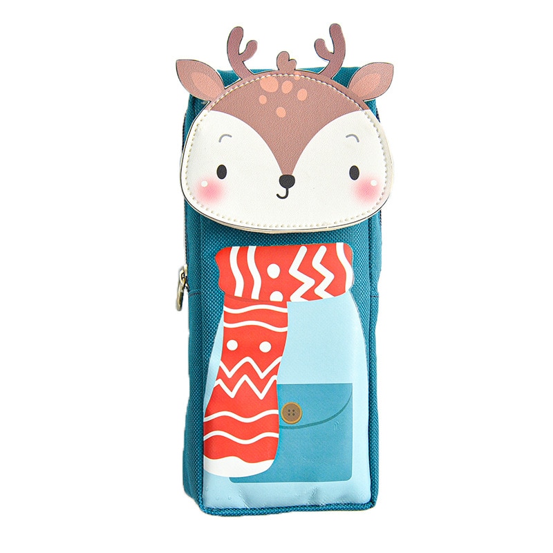 Astuccio per animali Kawaii astuccio per cancelleria in tela astucci per matite per bambini astuccio per penne studente simpatico sacchetto di immagazzinaggio borse per penne grandi