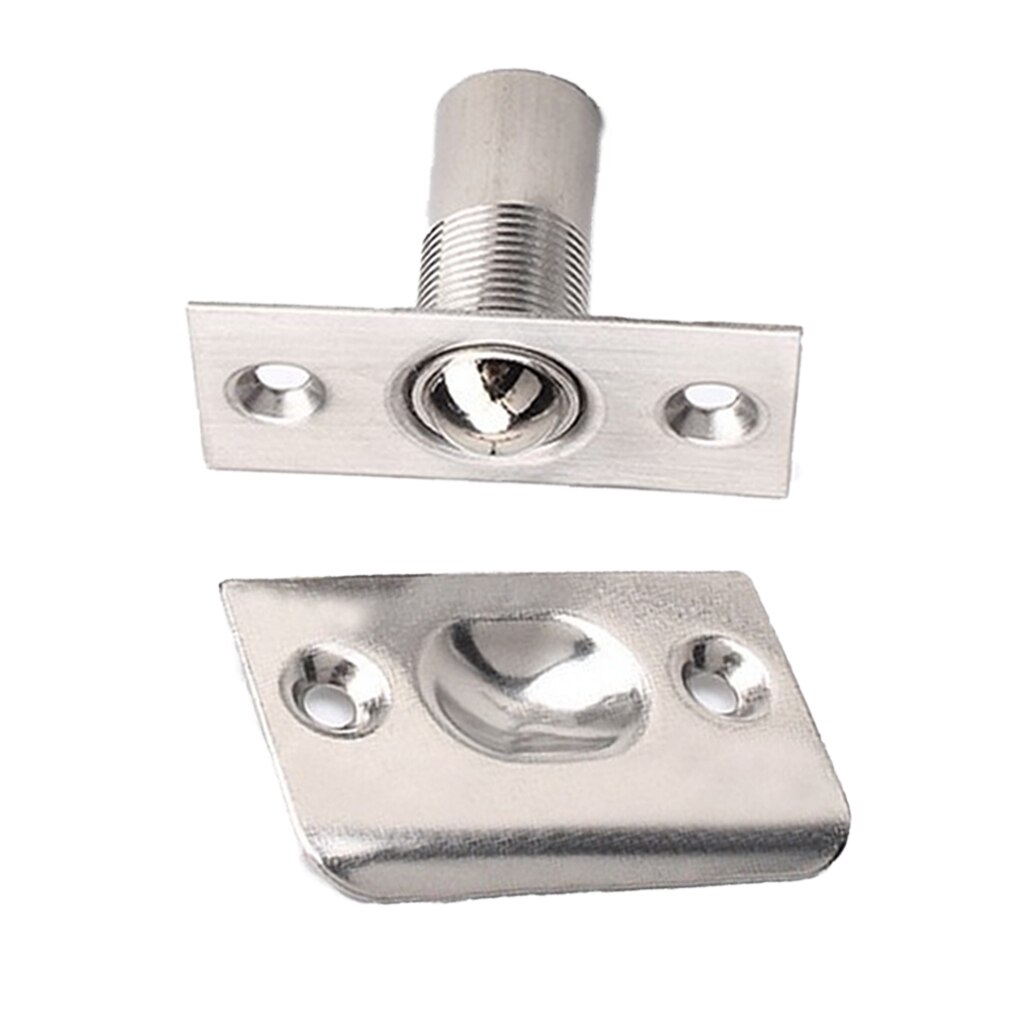 Door Stainless Steel Adjustable Roller Ball Catch Latch with Screws: Chrome