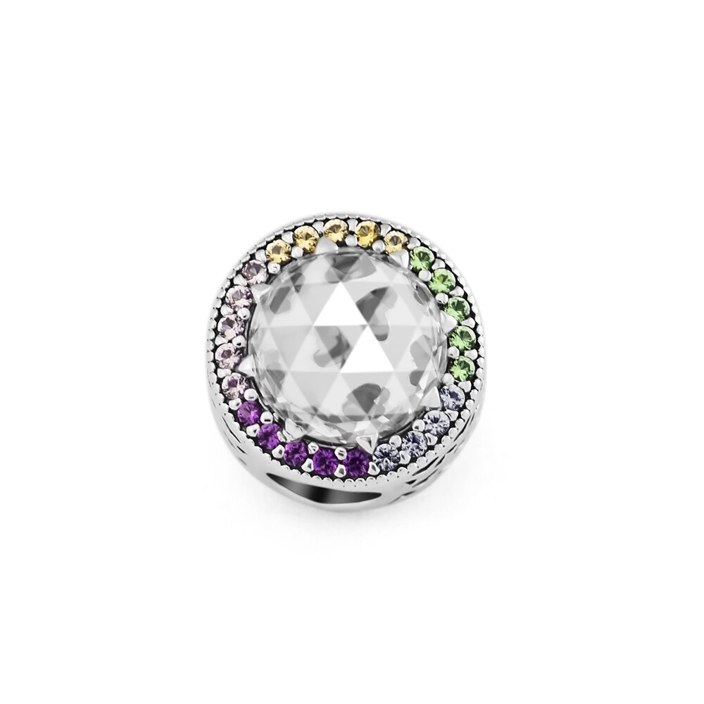 925 argento Colorato di Cristallo DELLA CZ Branelli di Fascino Del Pendente Per La Misura Originale Pendenti E Ciondoli Braccialetti Sterlina Originale Braccialetto Monili Che Fanno FAI DA TE