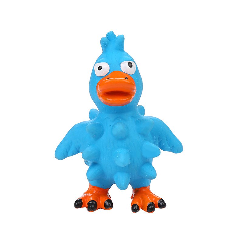 Latex Nibble Barbed Screaming Chicken Natural Latex Nibble Molar Tooth Cleaning Pet Toy Safety Dog ​​Chew Toy Pet Supplies: Blue