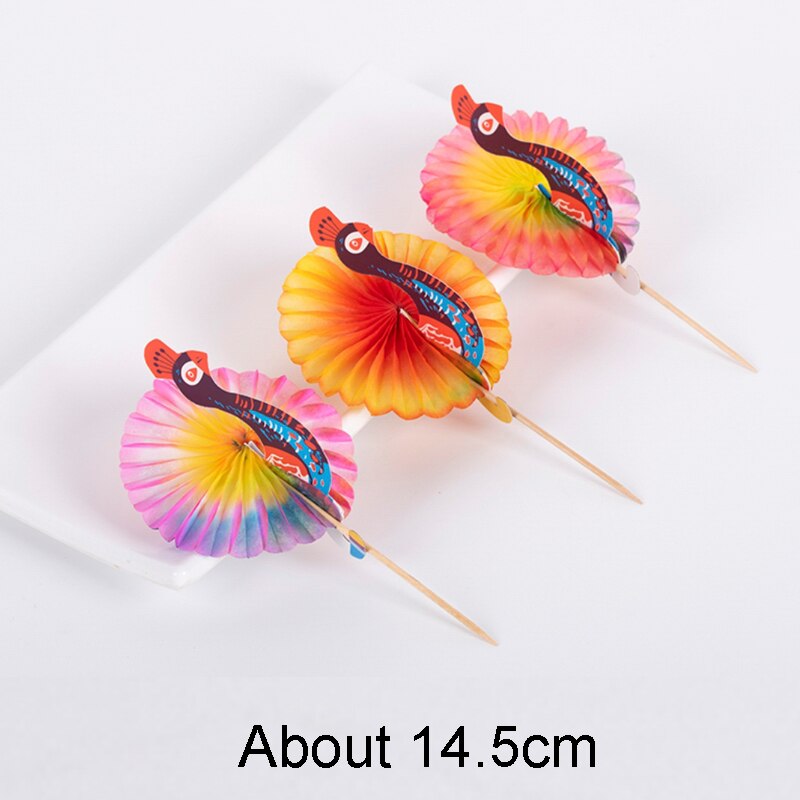 50PCS Cocktail Umbrella Sticks Decorative Toothpicks Fruit Cupcake Dessert Buffet Cocktail Parasols Drinks Picks Party Tableware: 50 PCS Peacock