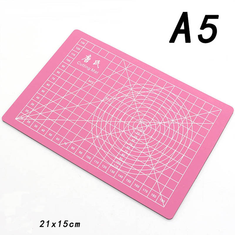 Tapete de corte para manualidades de PVC, tabla de corte para grabado de cuero, almohadilla suave, banco de trabajo, Patchwork, costura Manual, cuchillo DIY, A3/A4/A5: Pink A5
