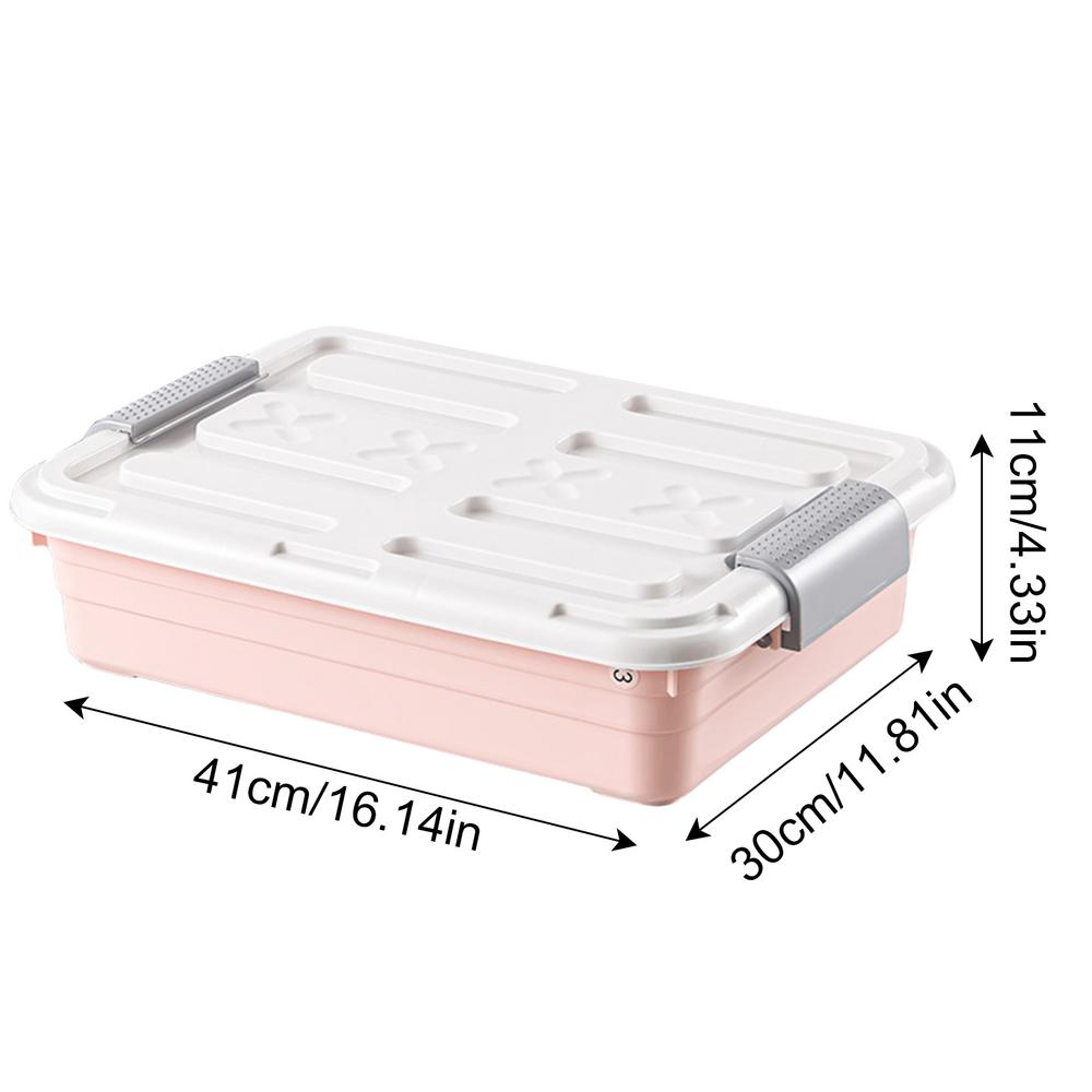 Onderbed Organizer Onder Bed Opslagcontainers Waterdicht Met Casters Grote Capaciteit Ruimtebesparende Opslagbenodigdheden: Roze