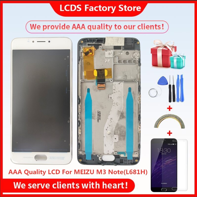 5.5 "LCD de AAA pour MEIZU M3 Note Lcd avec cadre L681H écran d'affichage écran tactile pour MEIZU M3 Note L681H écran LCD