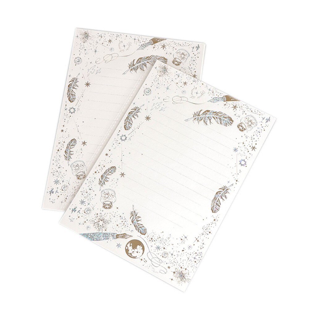 8pcs Vintage Gilding Letter Paper Set Wedding Invitation Card Writing Pad Letter Writing Paper Letter Pad Supplies Stationery